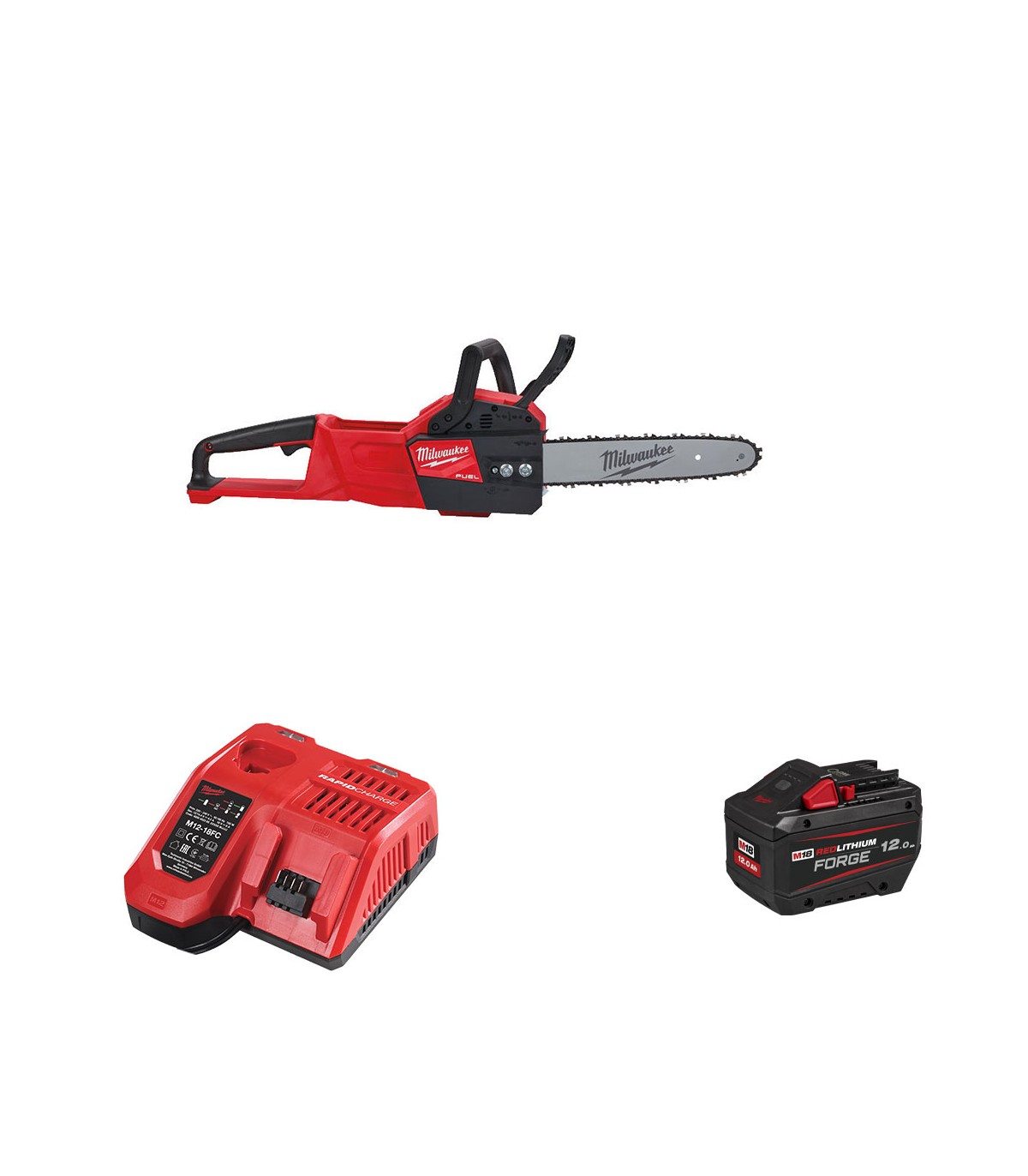 Tronçonneuse 30 cm M18 FCHSC-0 + 1 batterie Forge 18V 12 Ah + chargeur M12-18 FC MILWAUKEE