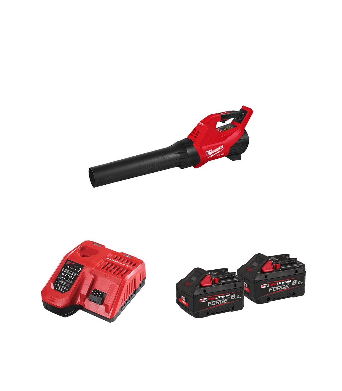 Souffleur 18V M18 FBLG3-802 + 2 batteries Forge 18V 8 Ah + 1 chargeur M12-18 FC MILWAUKEE