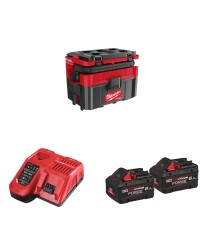 Aspirateur 18V M18 FPOVCL-0 + 2 batteries Forge 18V 8 Ah + chargeur M12-18FC MILWAUKEE