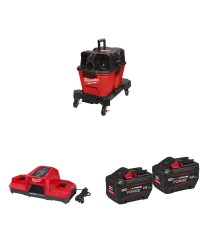 Aspirateur à batterie M18 F2VC23L Classe L + 2 batteries Forge 18V 12 Ah + 1 chargeur M12-18FC MILWAUKEE