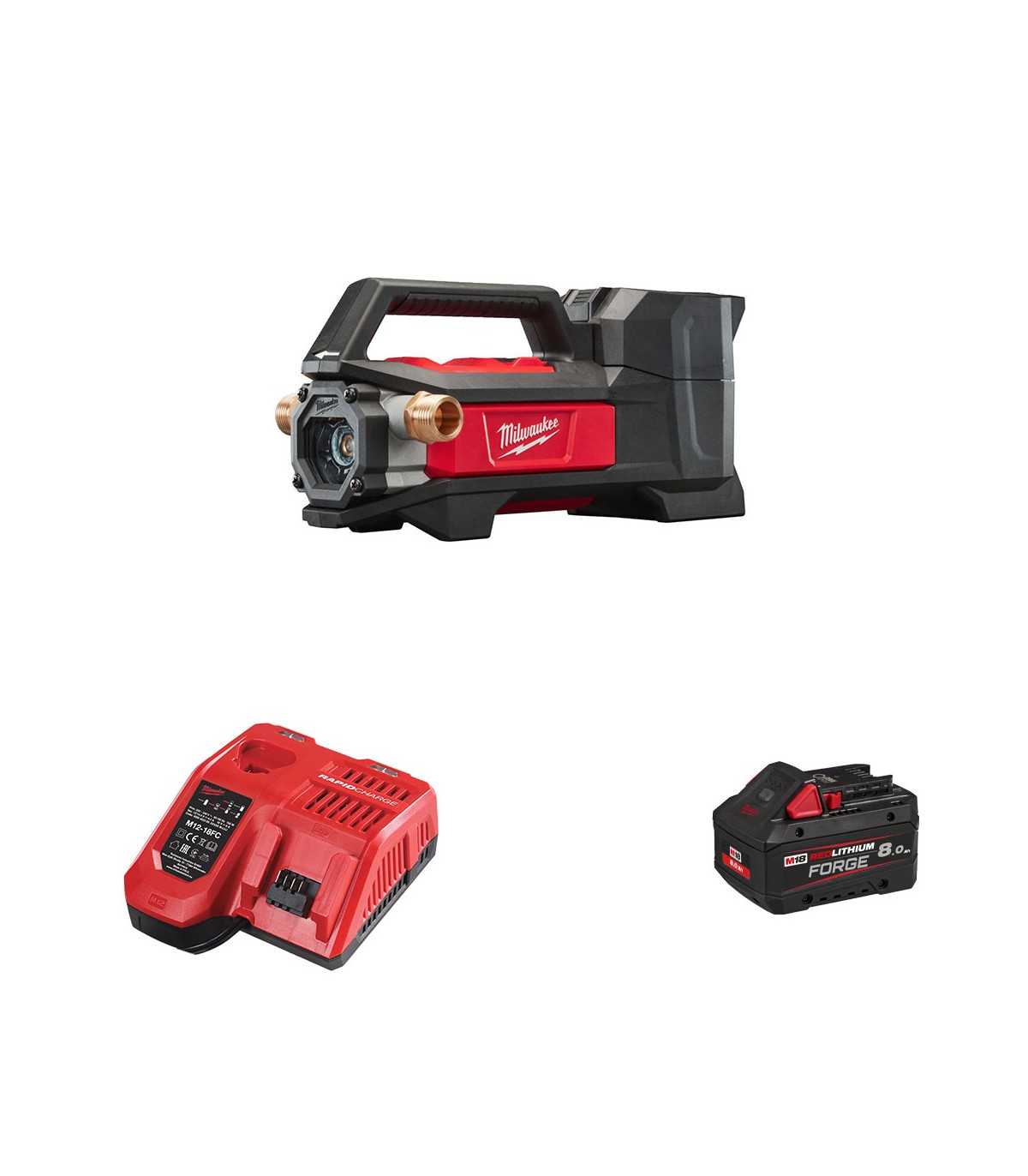 Pompe de transfert M18 BTP-0 + 1 batterie Forge 18V 8 Ah + 1 chargeur M12-18 FC MILWAUKEE