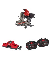 Scie à onglet radiale Ø190 mm 18V M18 FMS190-0 + 2 batteries Forge 18V 12 Ah + 1 chargeur double M18 DBSC MILWAUKEE