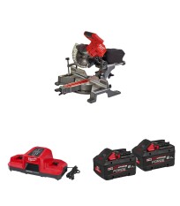 Scie à onglet radiale Ø190 mm 18V M18 FMS190-0 + 2 batteries Forge 18V 8 Ah + 1 chargeur double M18 DBSC MILWAUKEE