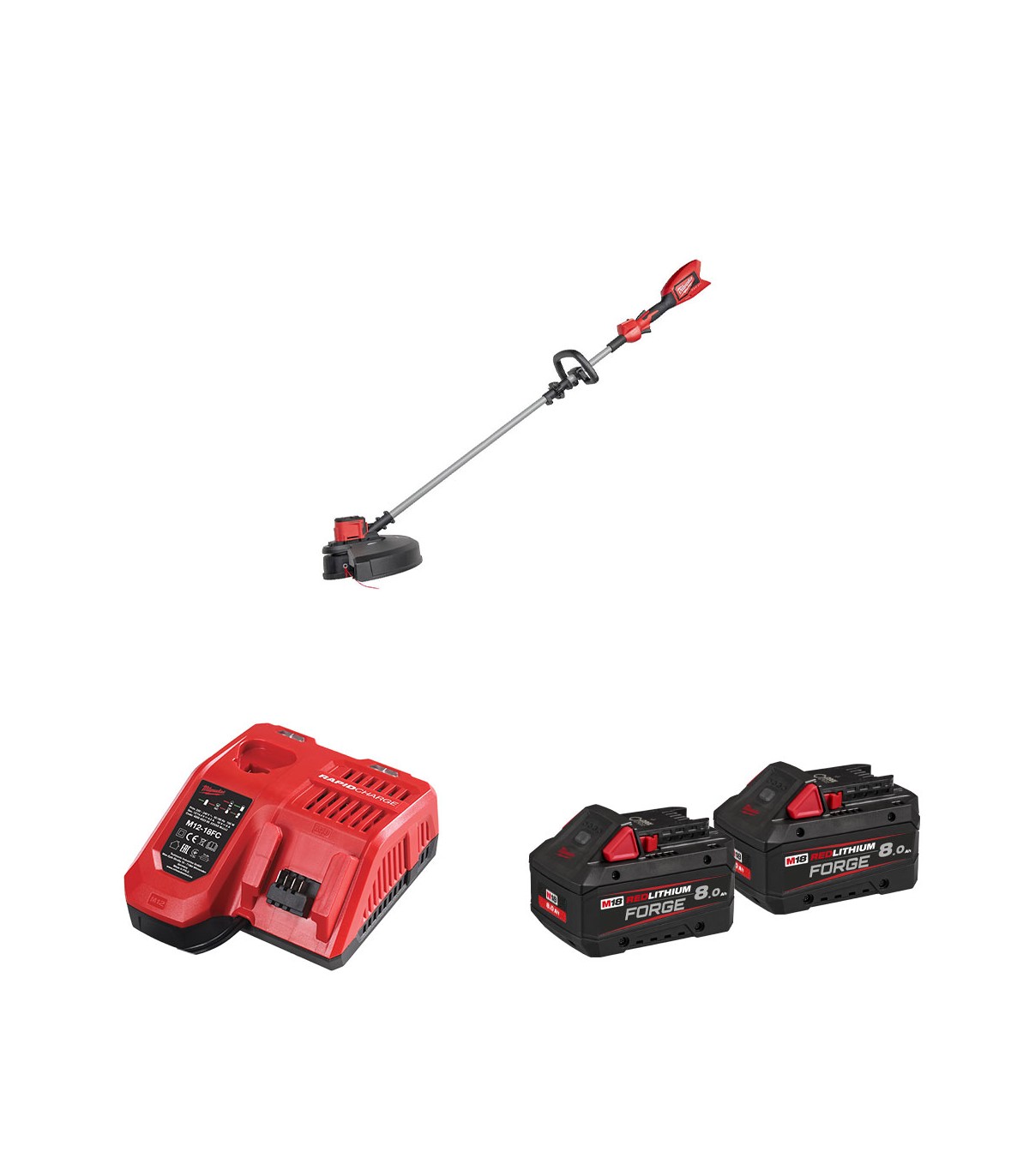 Débroussailleuse 18V M18 BLLT-0 + 2 batteries Forge 18V 8 Ah + Chargeur M12-18 FC MILWAUKEE