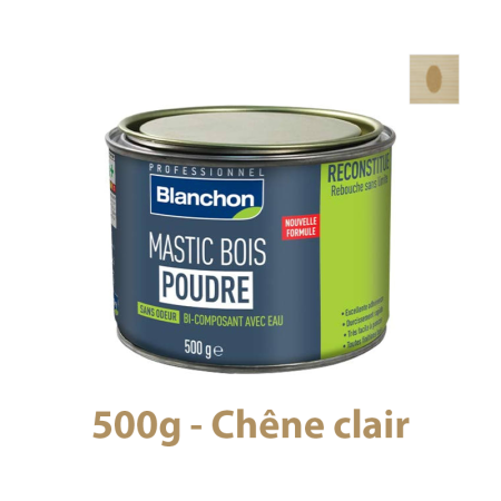 Mastic Bois Poudre Chêne clair 500g BLANCHON