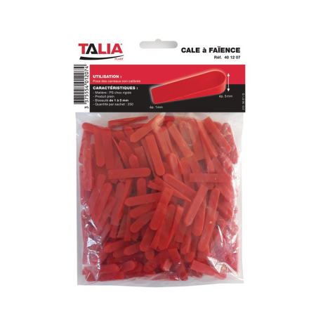 Lot de 250 cales à faïence biseautée 1-5MM TALIAPLAST