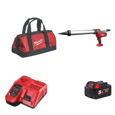 Pistolet à colle 18V C18 PCG/600A-0B + 1 batterie 18V 5 Ah + chargeur M12-18FC MILWAUKEE