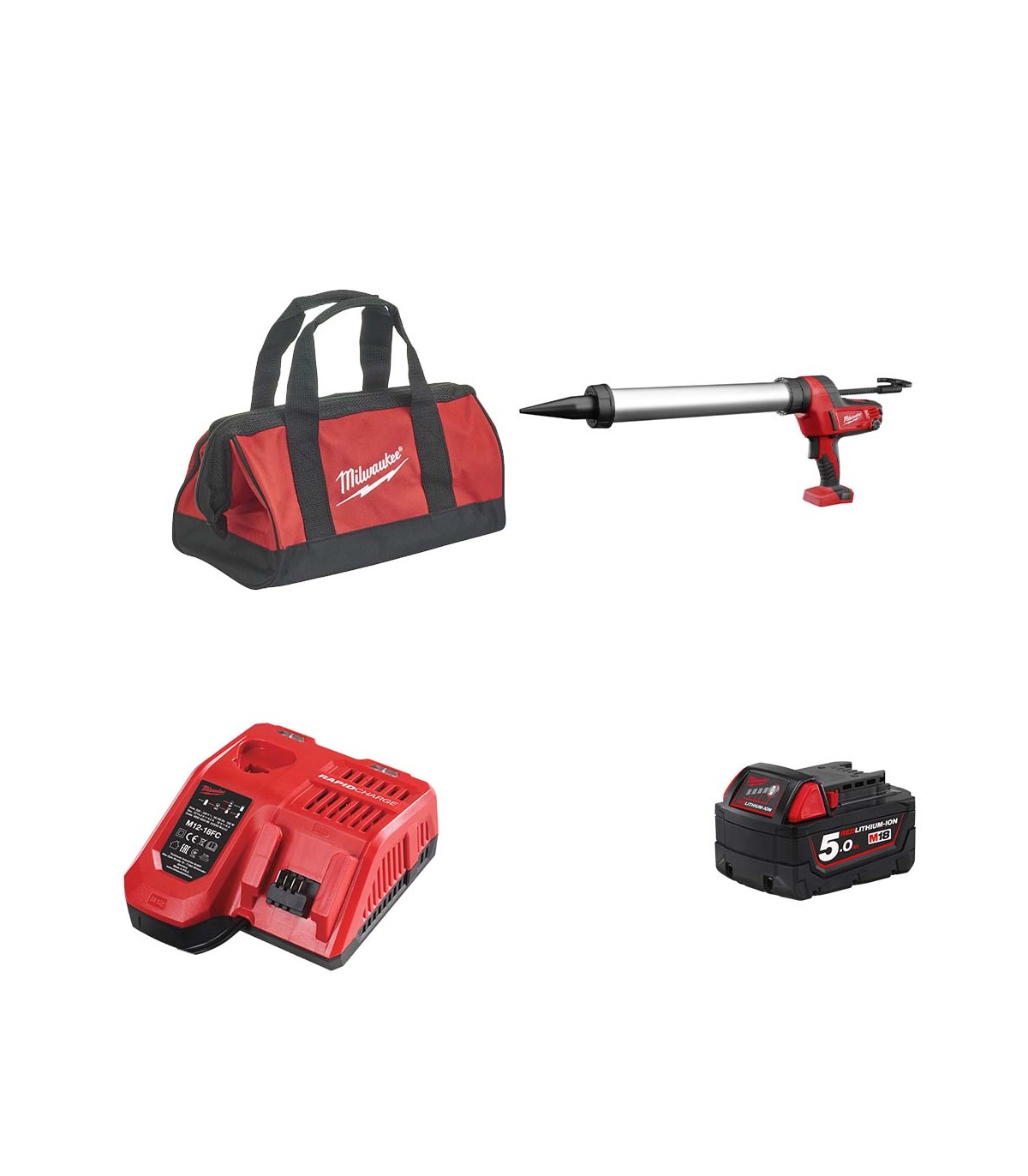 Pistolet à colle 18V C18 PCG/600A-0B + 1 batterie 18V 5 Ah + chargeur M12-18FC MILWAUKEE