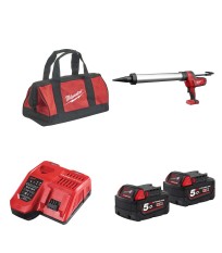 Pistolet à colle 18V C18 PCG/600A-0B + 2 batteries 18V 5 Ah + chargeur M12-18FC MILWAUKEE