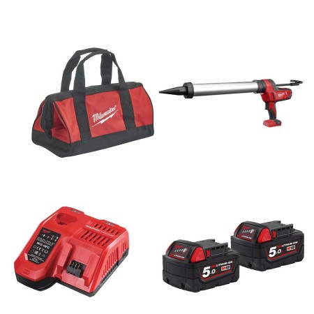 Pistolet à colle 18V C18 PCG/600A-0B + 2 batteries 18V 5 Ah + chargeur M12-18FC MILWAUKEE