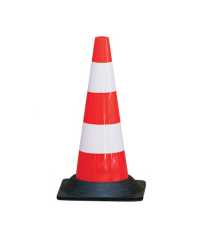 Cône plastique fluo 50CM pied caoutchouc 1,85KG TALIAPLAST