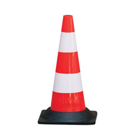 Cône plastique fluo 50CM pied caoutchouc 1,85KG TALIAPLAST