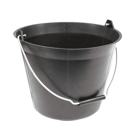 Seau plastique 11L Noir poignée TALIAPLAST
