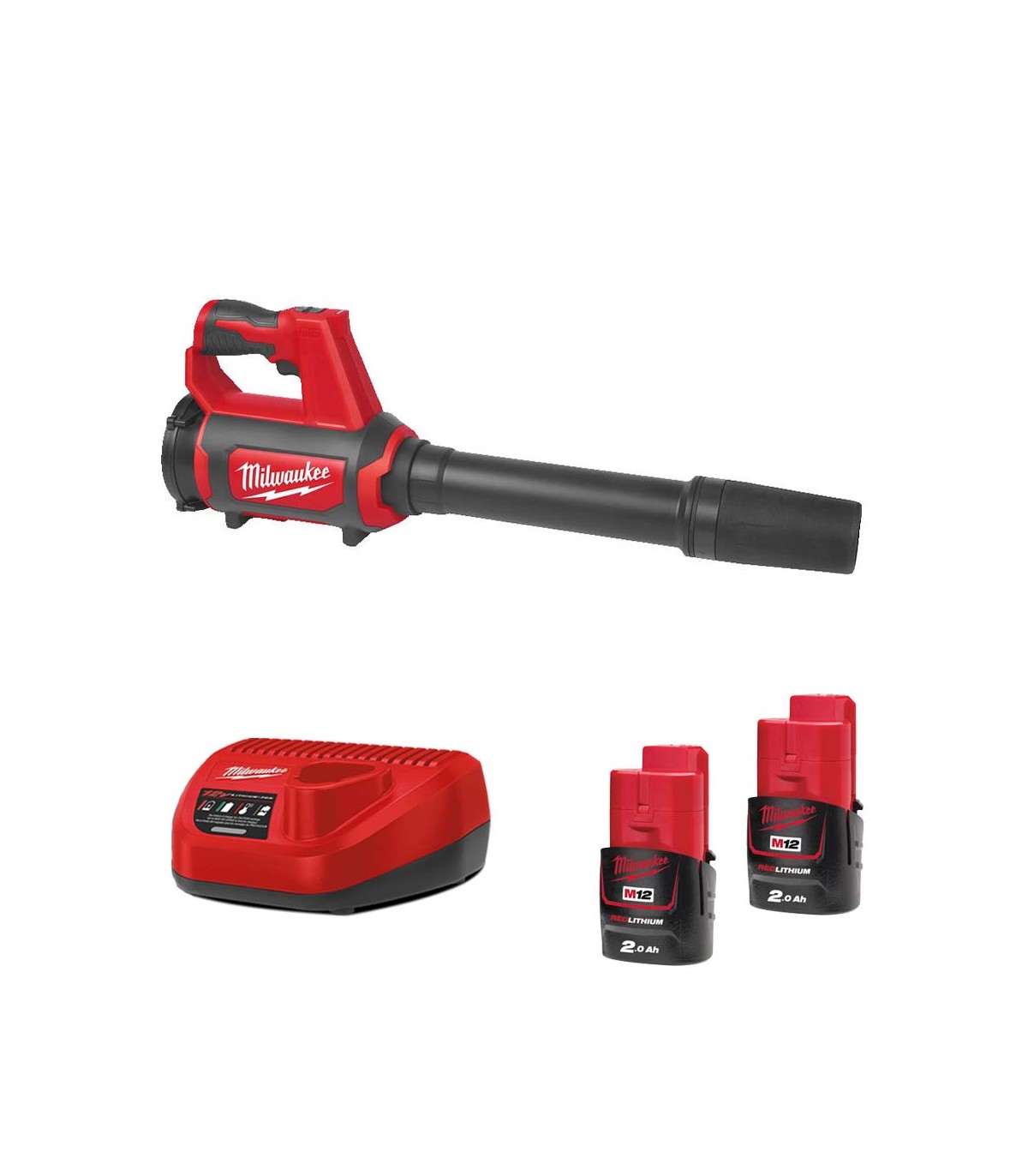 Souffleur 12V M12 BBL-0 + 2 batteries 2 Ah 12 V + chargeur C12C MILWAUKEE
