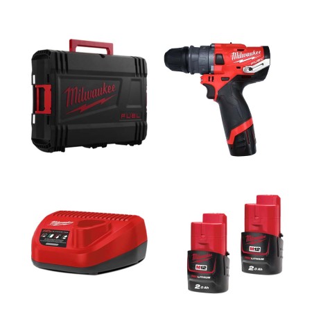 Perceuse visseuse à percussion 6en1 M12 FPDXKIT-502X + 2 batteries 2 Ah 12 V + chargeur C12C MILWAUKEE