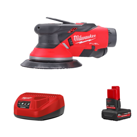 Ponceuse excentrique Ø150mm 12V M12 FROS2.5-0 + 1 batterie HB 5 Ah 12 V + chargeur C12C MILWAUKEE