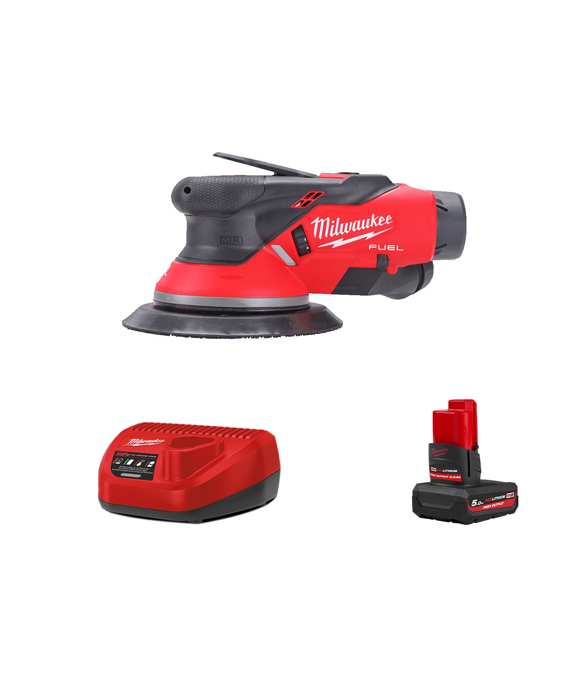 Ponceuse excentrique Ø150mm 12V M12 FROS2.5-0 + 1 batterie HB 5 Ah 12 V + chargeur C12C MILWAUKEE