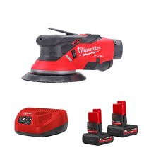 Ponceuse excentrique Ø150mm 12V M12 FROS2.5-0 + 2 batteries HB 5 Ah 12 V + chargeur C12C MILWAUKEE