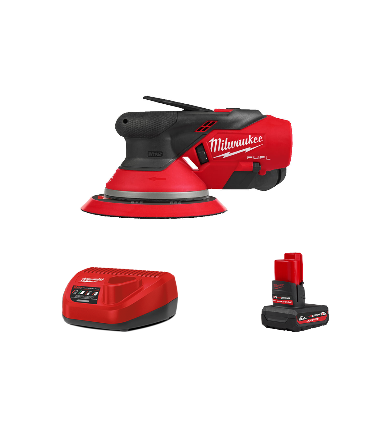 Ponceuse excentrique Ø150mm 12V M12 FROS5-0 + 1 batterie HB 5 Ah 12 V + chargeur C12C MILWAUKEE