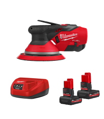 Ponceuse excentrique Ø150mm 12V M12 FROS5-0 + 2 batteries HB 5 Ah 12 V + chargeur C12C MILWAUKEE