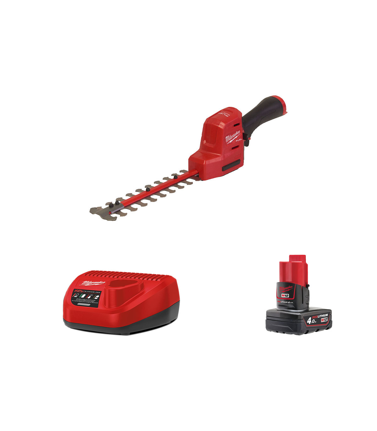 Taille-haies 20cm M12 FHT20-0 + 1 batterie 4 Ah 12 V + chargeur C12C MILWAUKEE