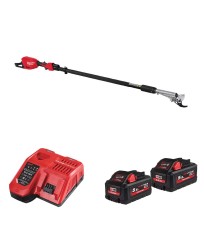 Sécateur sur perche télescopique M18 BLTS-0 + 2 batteries HB 5,5 Ah + chargeur M12-18 FC MILWAUKEE