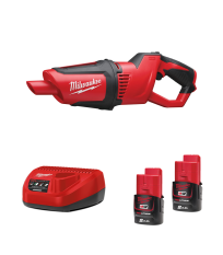Aspirateur compact de chantier M12 HV-0 + 2 batteries 2 Ah 12 V + chargeur C12C MILWAUKEE