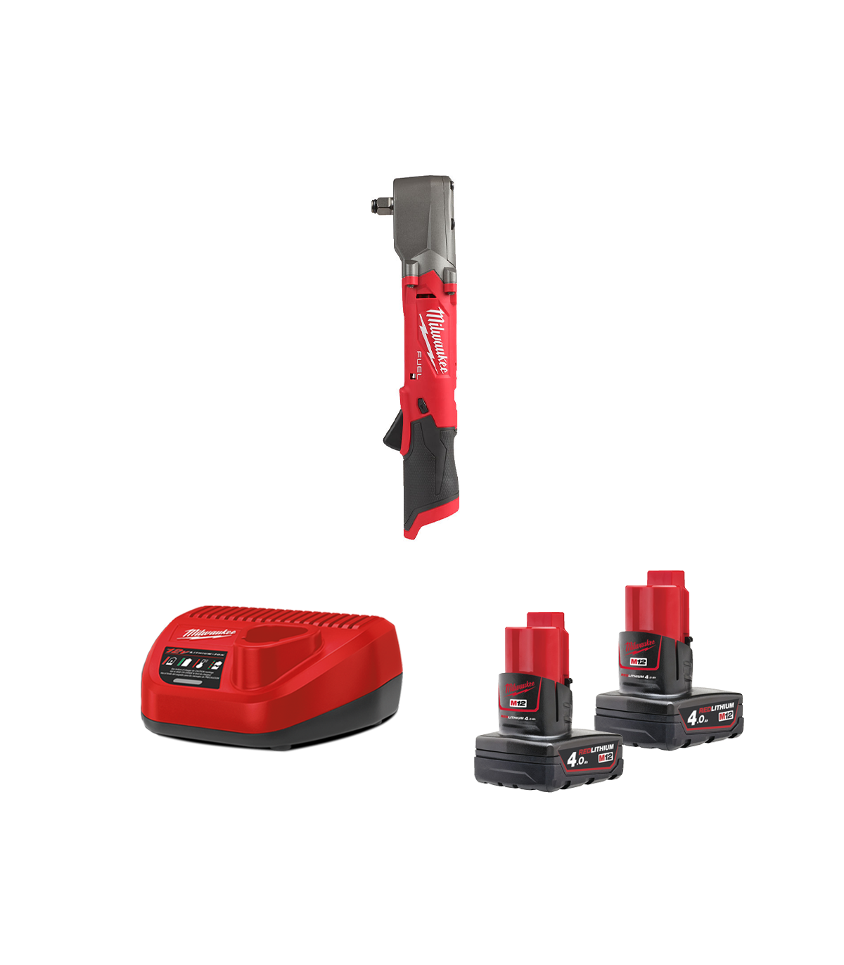 Boulonneuse d'angle ½″ M12 FRAIWF12-0 + 2 batteries 4 Ah 12 V + chargeur C12C MILWAUKEE