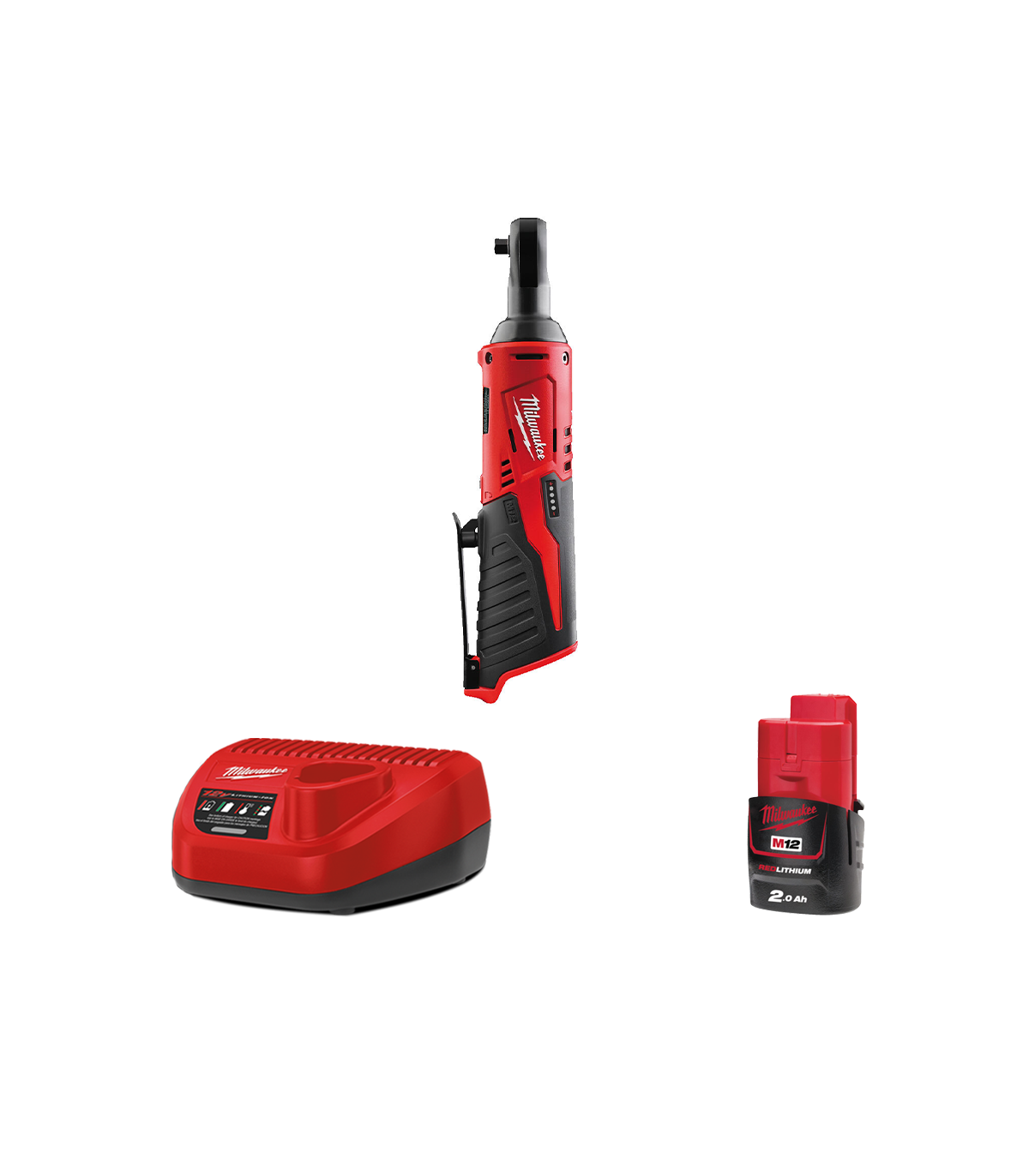 Clé à cliquet ¼″ M12 IR-0 + 1 batterie 12V 2 Ah + chargeur C12C MILWAUKEE
