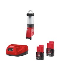 Lanterne de chantier LED M12 LL-0 + 2 batteries 2 Ah 12 V + chargeur C12C MILWAUKEE