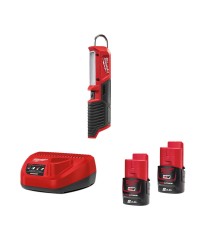 Baladeuse LED M12 SL-0 + 2 batteries 2 Ah 12 V + chargeur C12C MILWAUKEE