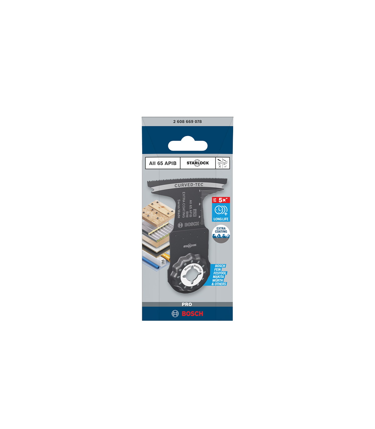 Lame plongeante Starlock PRO AII 65 APIB 65x40 mm bois et métal BOSCH