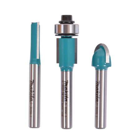 Ensemble de 3 fraises Ø6mm pour défonceuse MAKITA