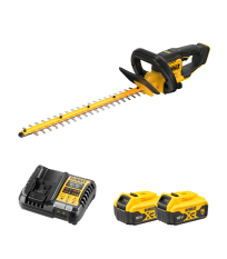 Taille haie 18V 55cm DCMHT562N-XJ + 2 batterie 18V 5 Ah + chargeur DCB1104-QW DEWALT