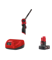 Ponceuse à bande 12V M12 FBFL13-0 13mm + 1 batterie 4 Ah 12 V + chargeur C12C MILWAUKEE