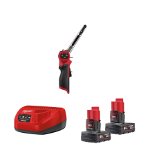 Ponceuse à bande 12V M12 FBFL13-0 13mm + 2 batteries 4 Ah 12 V + chargeur C12C MILWAUKEE