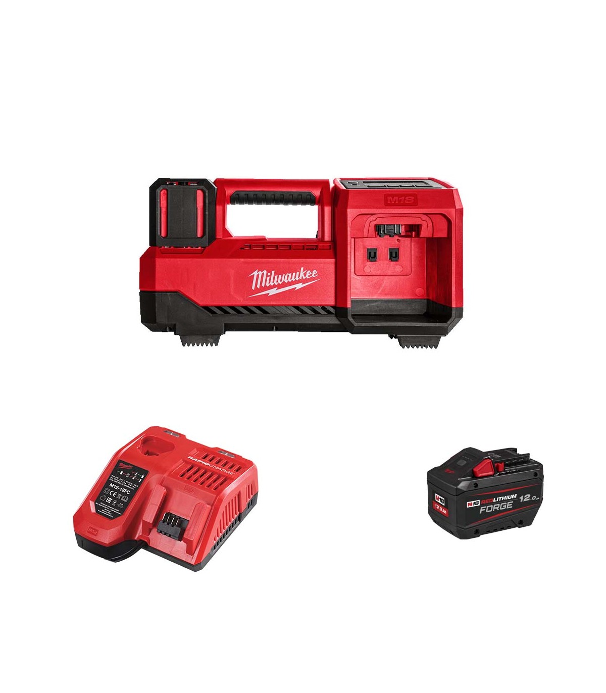 Compresseur 18V M18 BI-0 + 1 batterie FB 12 Ah + chargeur M12-18 FC MILWAUKEE