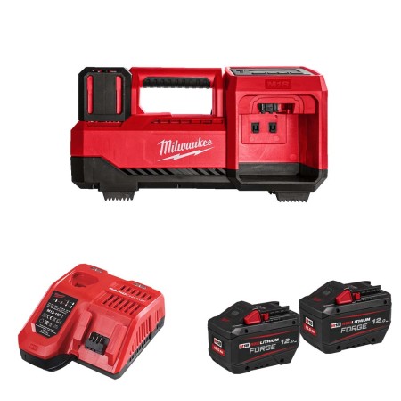 Compresseur 18V M18 BI-0 + 2 batteries FB 12 Ah + chargeur M12-18 FC MILWAUKEE
