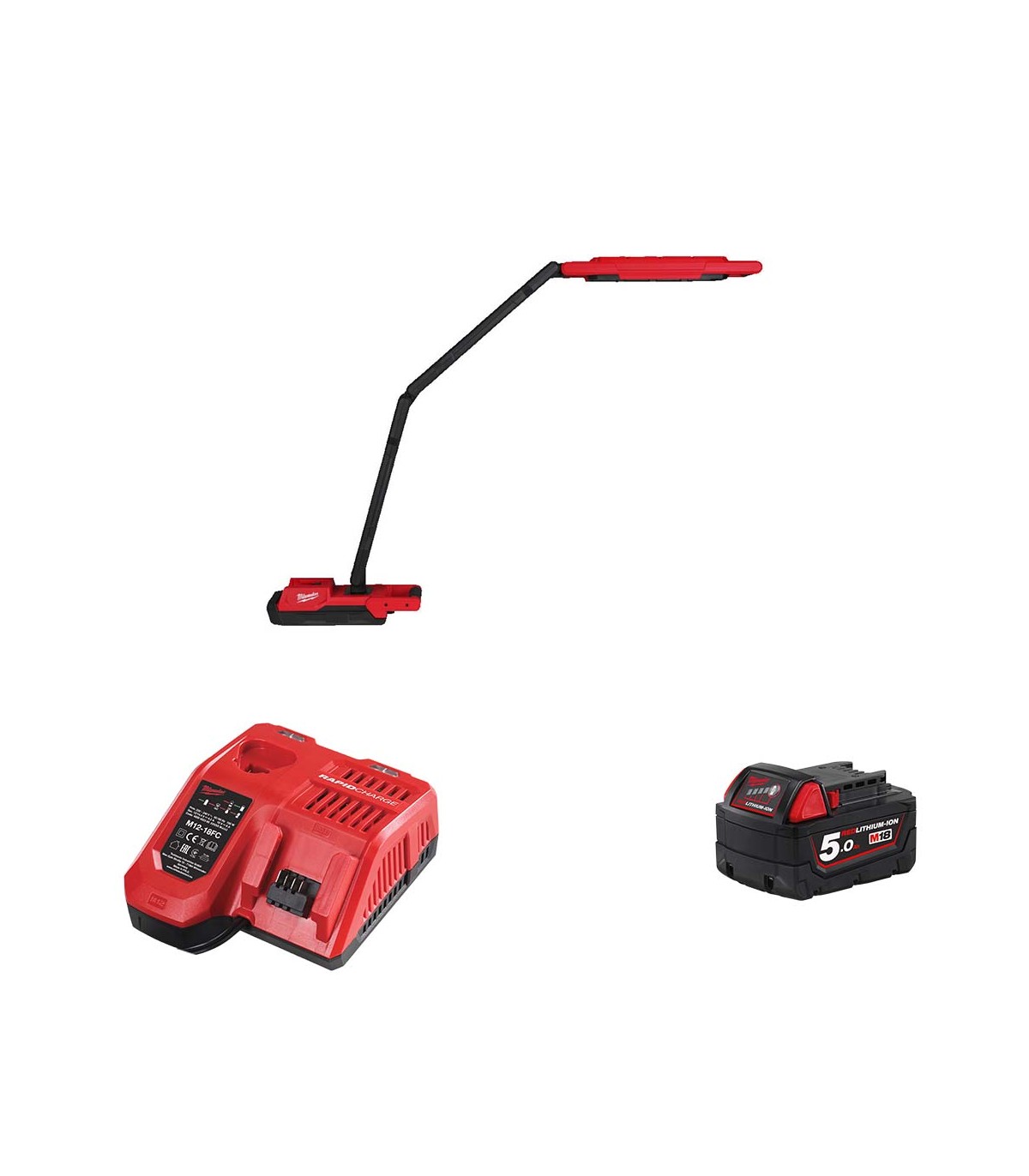 Éclairage de maintenance 18V M18 ABL-0 + 1 batterie 18V 5 Ah + 1 chargeur M12-18FC MILWAUKEE