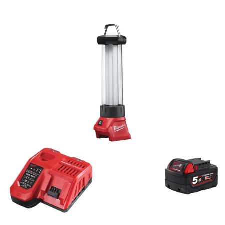 Lanterne de chantier LED M18 LL-0 + 1 batterie 5 Ah + chargeur M12-18 FC MILWAUKEE