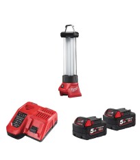 Lanterne de chantier LED M18 LL-0 + 2 batteries 5 Ah + chargeur M12-18 FC MILWAUKEE