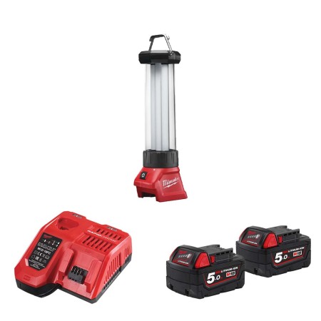 Lanterne de chantier LED M18 LL-0 + 2 batteries 5 Ah + chargeur M12-18 FC MILWAUKEE