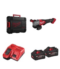 Meuleuse d'angle avec homme mort Ø125 mm M18 FHSAG125XPDB2-802X + 2 batteries FB 8 Ah + chargeur M12-18 FC MILWAUKEE