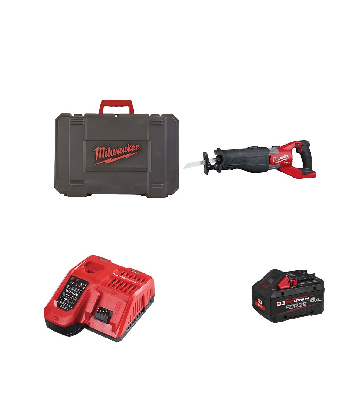 Scie sabre 18V M18 FSX-0C + 1 batterie FB 8 Ah + chargeur M12-18 FC MILWAUKEE