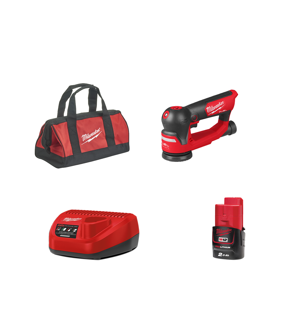 Ponceuse orbitale excentrique Ø75 mm 12V M12 FSDR75-0B + 1 batterie 2 Ah 12V + Chargeur C12C MILWAUKEE
