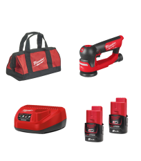 Ponceuse orbitale excentrique Ø75 mm 12V M12 FSDR75-202B + 2 batteries 2 Ah 12V + Chargeur C12C MILWAUKEE