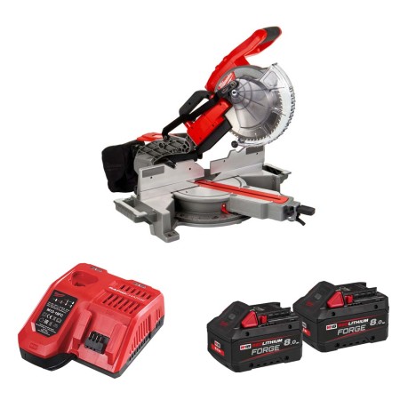 Scie à onglet radiale Ø254 mm 18V M18 FMS254-0 + 2 batteries Forge 18V 8 Ah + chargeur M12-18 FC  MILWAUKEE