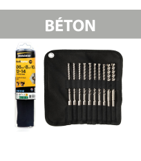 Trousse 10 forets béton ROCKFASTER SDS-Plus Ø6-14 mm DIAGER
