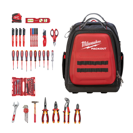 Sac à dos d'électricien Packout 76 pièces MILWAUKEE
