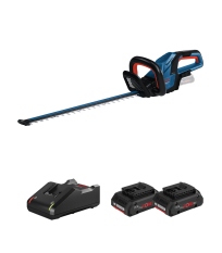 Taille haie sans fil GHE 18V-60 (II) + 2 Batteries Procore 18V 4 Ah + Chargeur GAL 18V-40 BOSCH